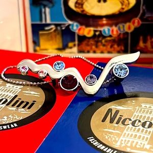 Vintage LIA SOPHIA Silver and Gemstone Freestyle Pendant